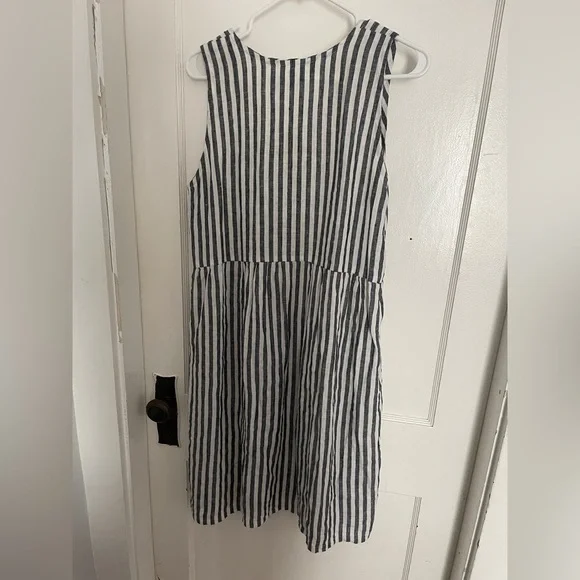 Conscious Clothing Linen Striped Sleeveless Dress - Picture 5 of 5